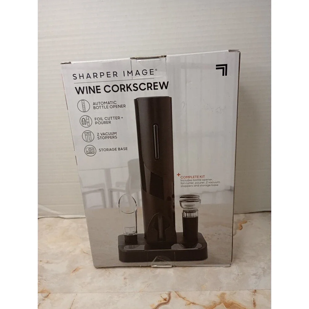Sharper Image Automatic Wine Opener With Foil Cutter and Storage Base